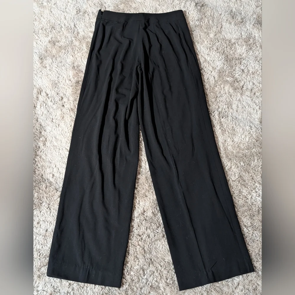 Giorgio Armani Black Label (Italy) High-Rise Wide Leg Black Trousers 28" X 31" - Picture 2 of 5
